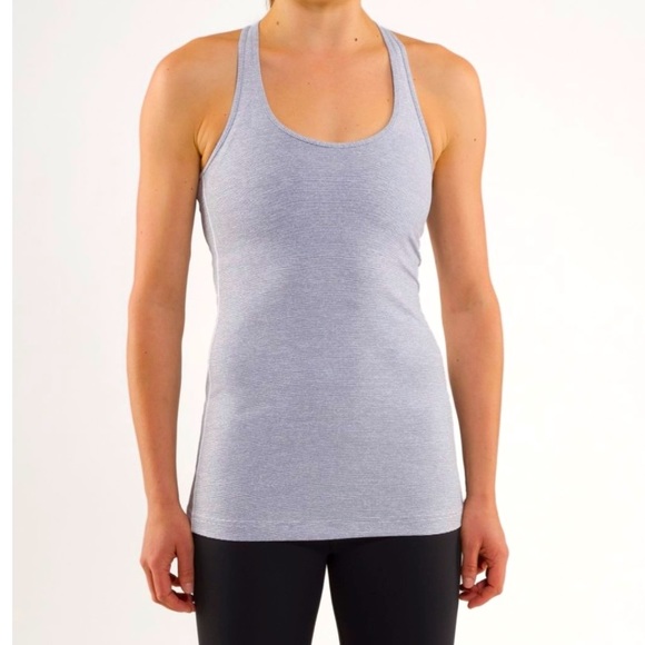 LULULEMON Cool Racerback Heathered Coal Wee Stripe Tank Top - Picture 1 of 7